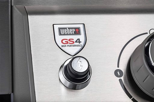 Detail of the high performance button of the Weber Genesis II S-435