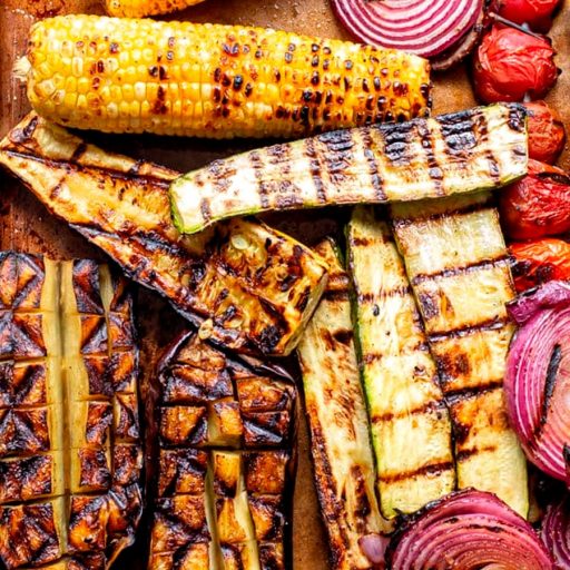 Grilled vegetables on a plate