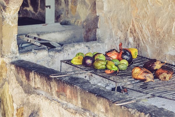 built in grill in an old house